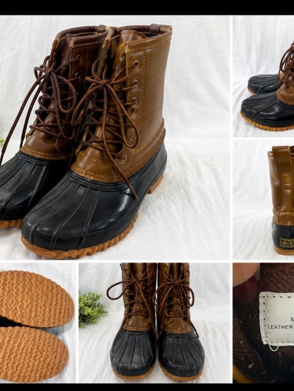 Women's Two-Tone Brown Duck Boots - Size 9M